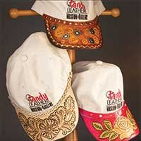 tooled leather ball cap