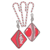 Candy Cane Diamond Ornaments